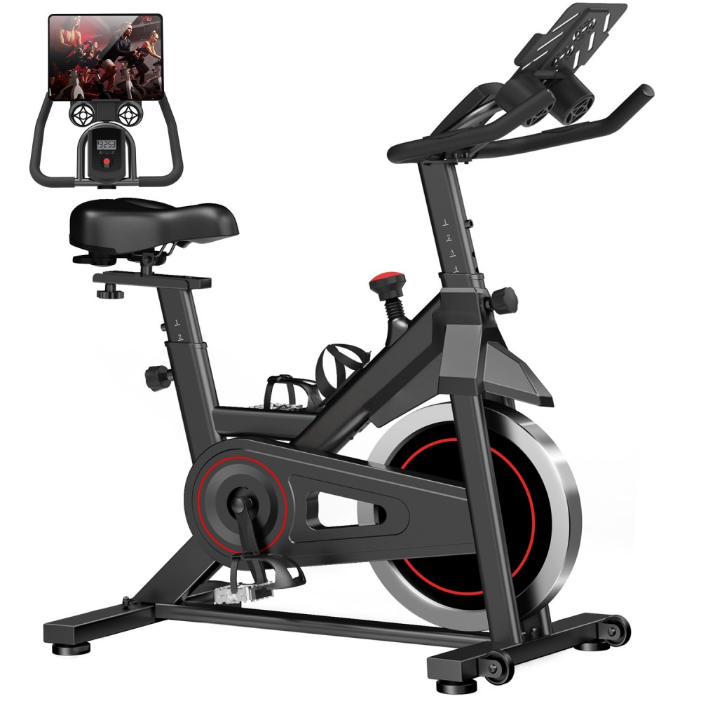 ROBORE SEB20 Stationary Exercise Bike, 136kg Capacity, Silent Belt Drive, Comfort Seat & iPad/Bottle Holders
