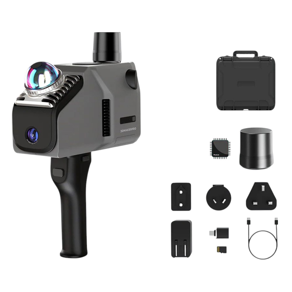 3DMakerpro Eagle LiDAR 3D Scanner, 2cm Accuracy, 8K Ultra Imaging, Up to 140m Range, 3.5-inch Screen