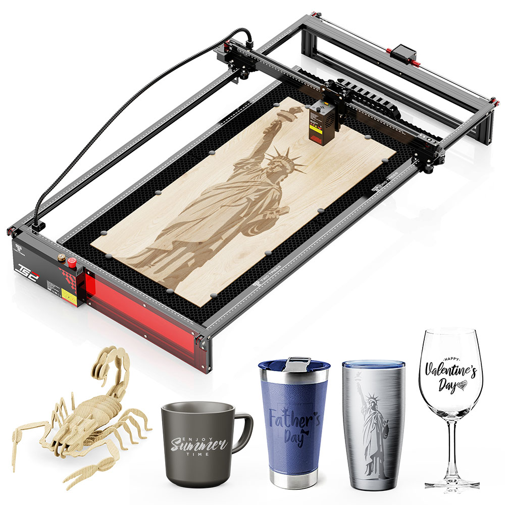 TWO TREES TS2-20 Max 20W Laser Engraver, 6000mm/min Speed, 0.01mm Precision, APP Control, 450x900mm