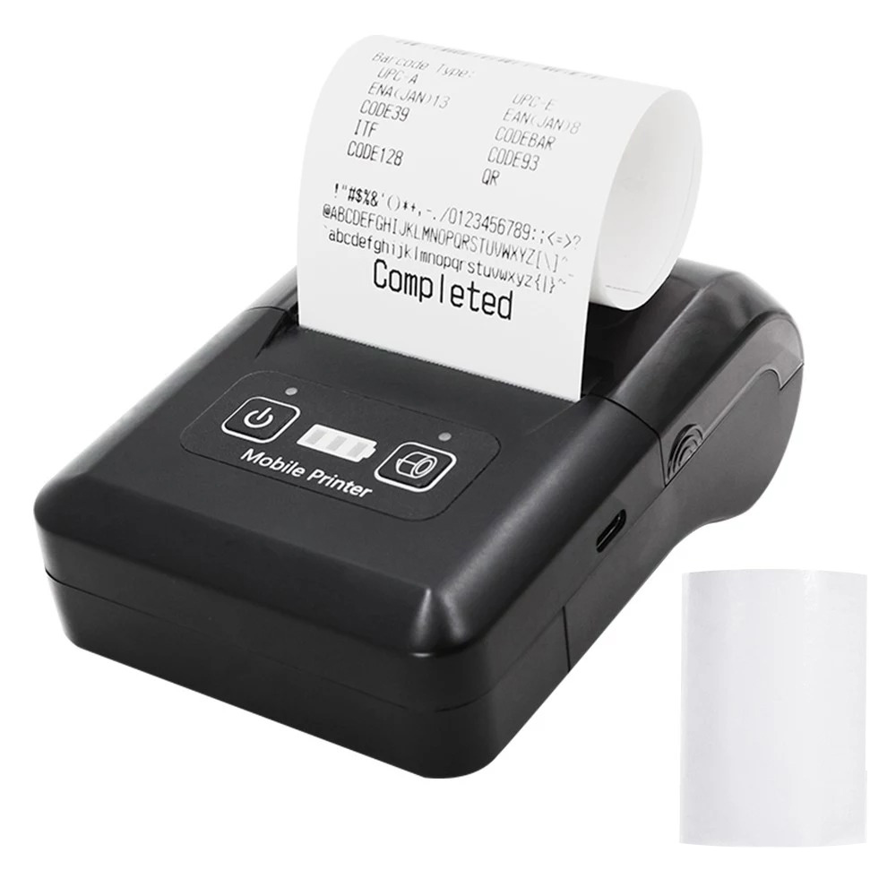 H20 58mm Mini Portable Thermal Printer, Wireless Bluetooth & USB, for Restaurant, Retail, Small Business - US Plug