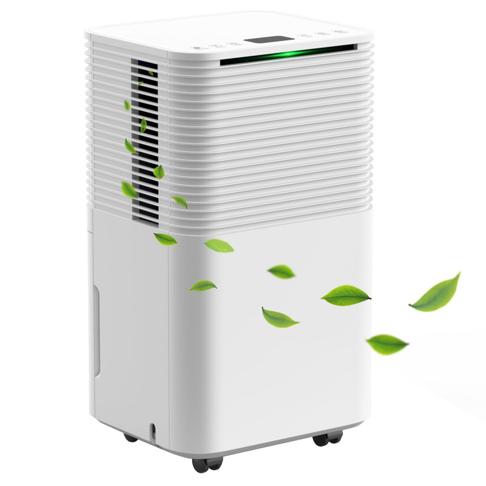 LUKO D031A 12L/Day Dehumidifier with Air Purification, 2L Tank, 24H Timer, Sleep Mode, Auto Defrost, Child Lock, for Home & Drying Clothes