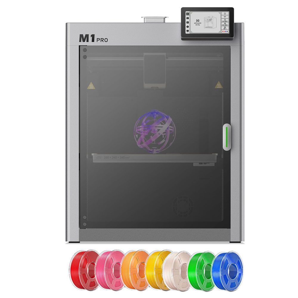 Artillery M1 Pro 3D Printer + 7kg High Speed PLA+ Filament - 1kg Red/ Blue/ Skin Color/ Green/ Yellow/ Orange/ Pink