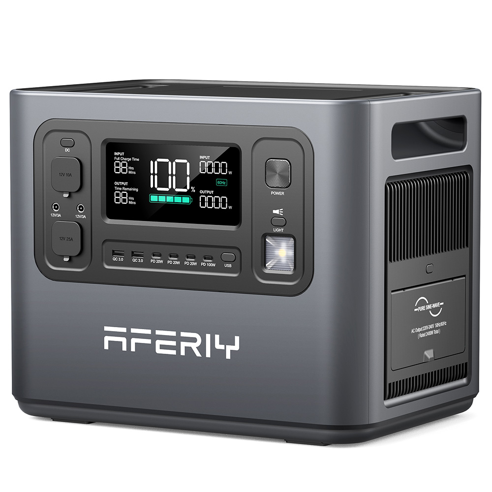 AFERIY P210 Portable Power Station 2400W 2048Wh UK Plug Grey
