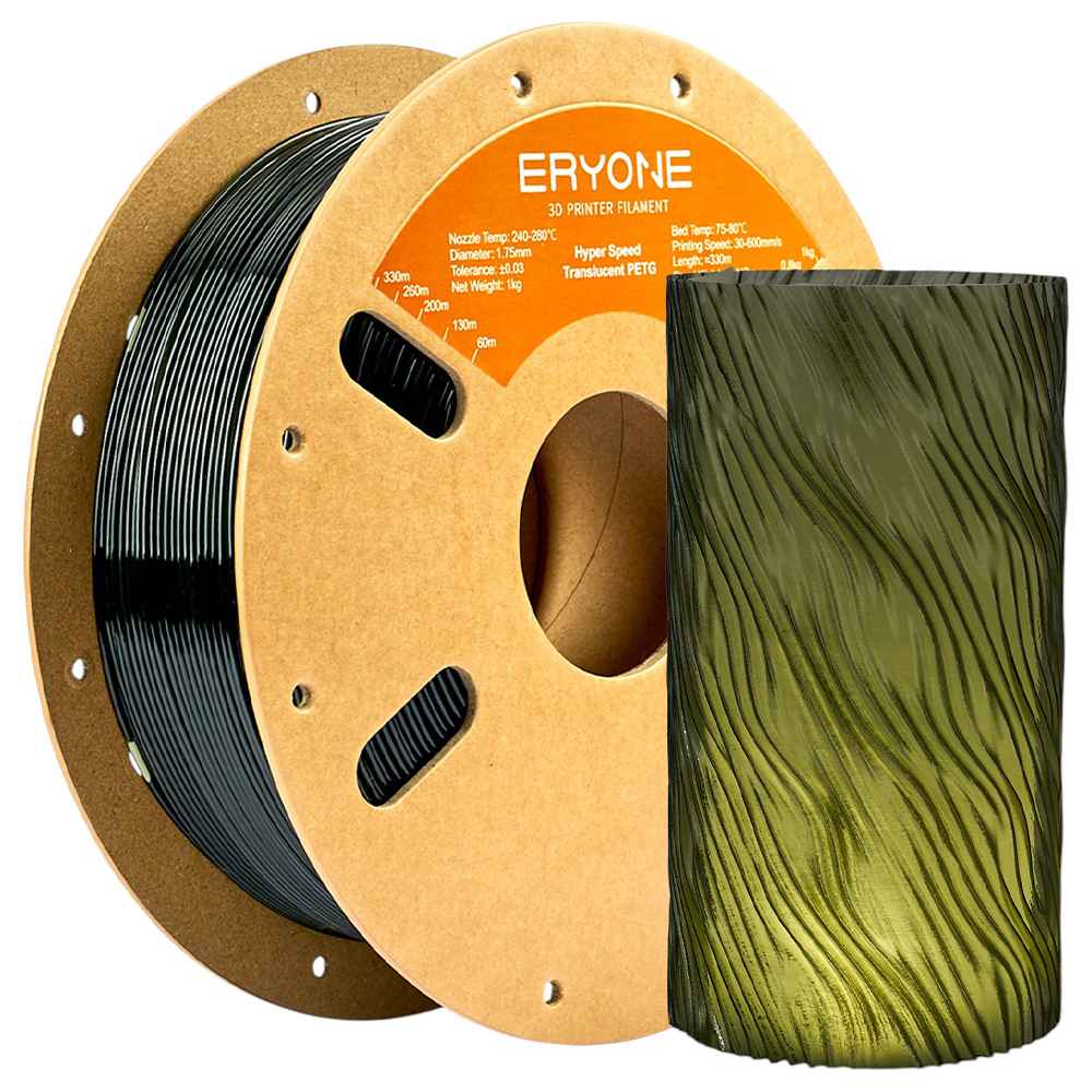 ERYONE High Speed Translucent PETG Filament, 1kg - Dark Green