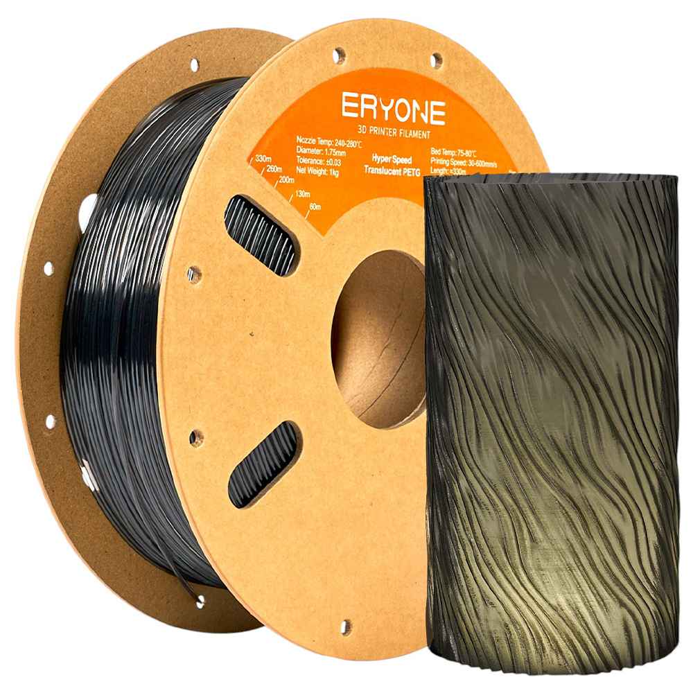ERYONE High Speed Translucent PETG Filament, 1kg - Grey