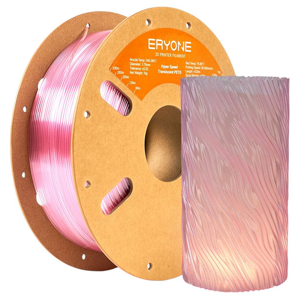 ERYONE High Speed Translucent PETG Filament, 1kg - Pink