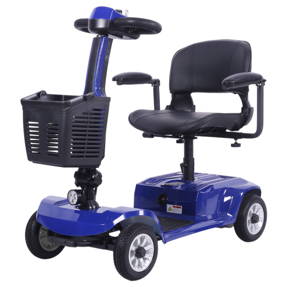 Unificare Lucas Pro Four-wheeled Scooter, 180W Motor, 24V 12Ah Battery, 8 inch Tires, 6km/h Max Speed, 20km Range, Magnetic Brake, 190kg Max Load - Blue