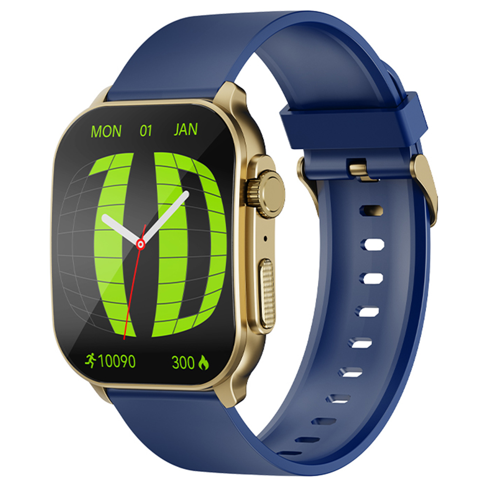 IMIKI Frame 2 Smartwatch, 2.01 inch AMOLED Display, Bluetooth Calling, 100+ Sports Modes, 24/7 Health Monitoring, Sleep Monitoring - Blue Watchband