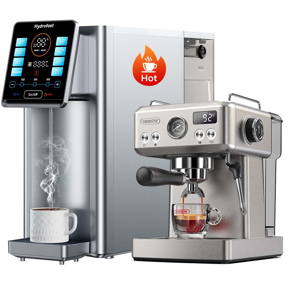 Hydrofast W100 Countertop Water Purifier + HiBREW H10A Semi Automatic Coffee Machine