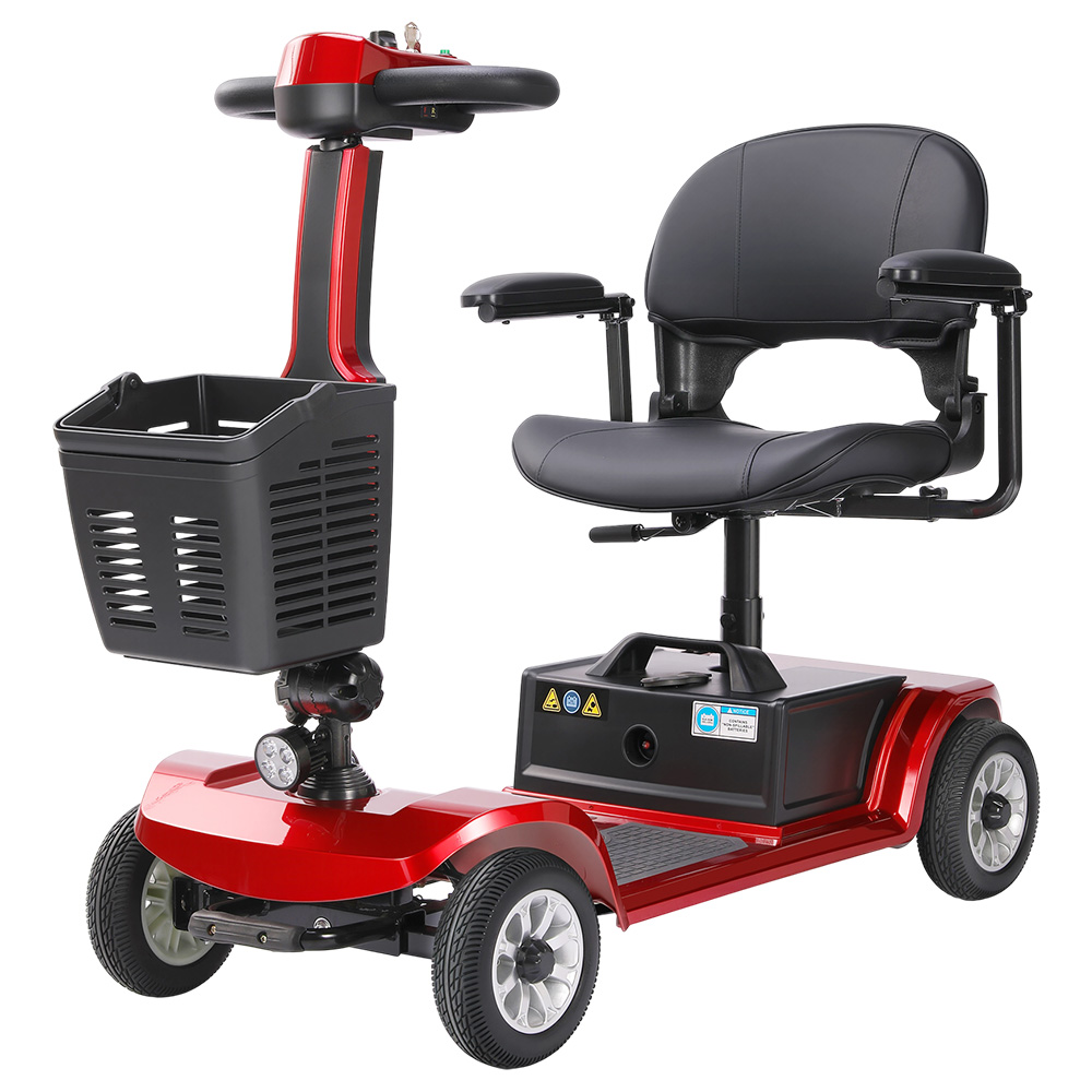 

Unificare Unagi Four-wheeled Scooter, 250W Motor, 24V 12Ah Battery, 8 inch Tires, 6km/h Max Speed, 20km Range, Magnetic Brake, 190kg Max Load - Red