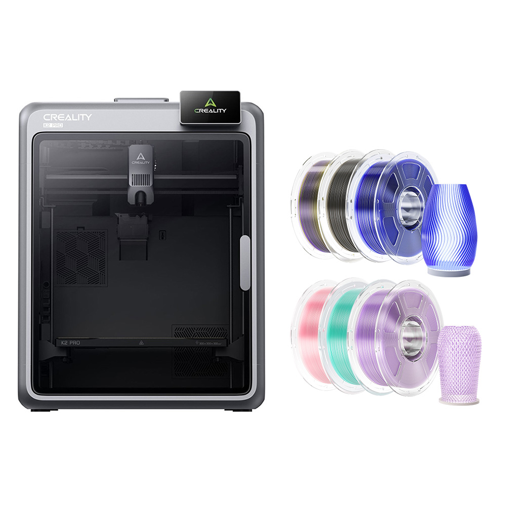 Creality K2 Pro 3D Printer + 6kg Mecpow High Speed PETG Filament - Light Purple/Blue/Light Pink/Cyan/Smoke Grey/Transparent Rainbow