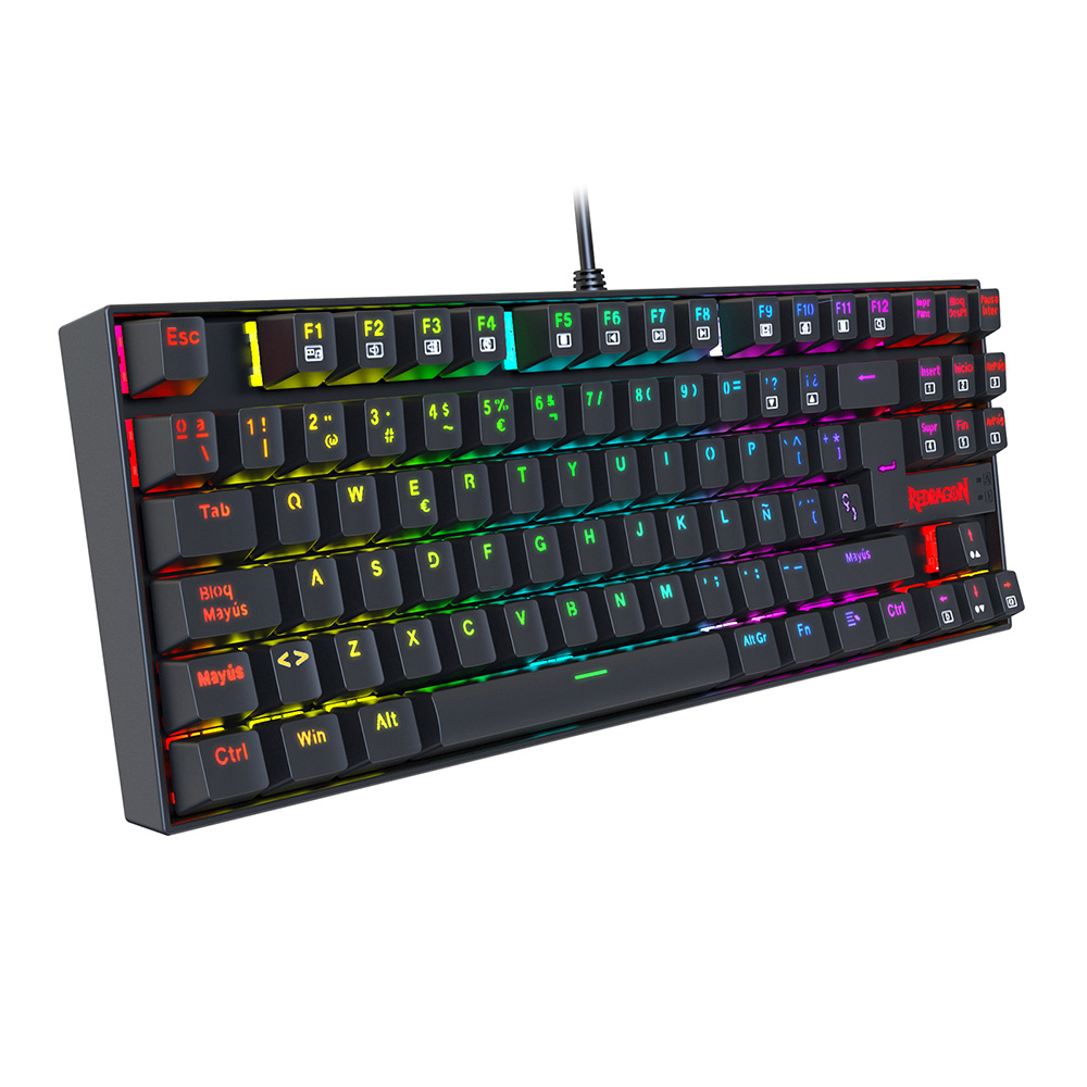 Redragon K552P-KR-ES Spanish Layout 88-key Red Axis RGB Backlit Mechanical Keyboard