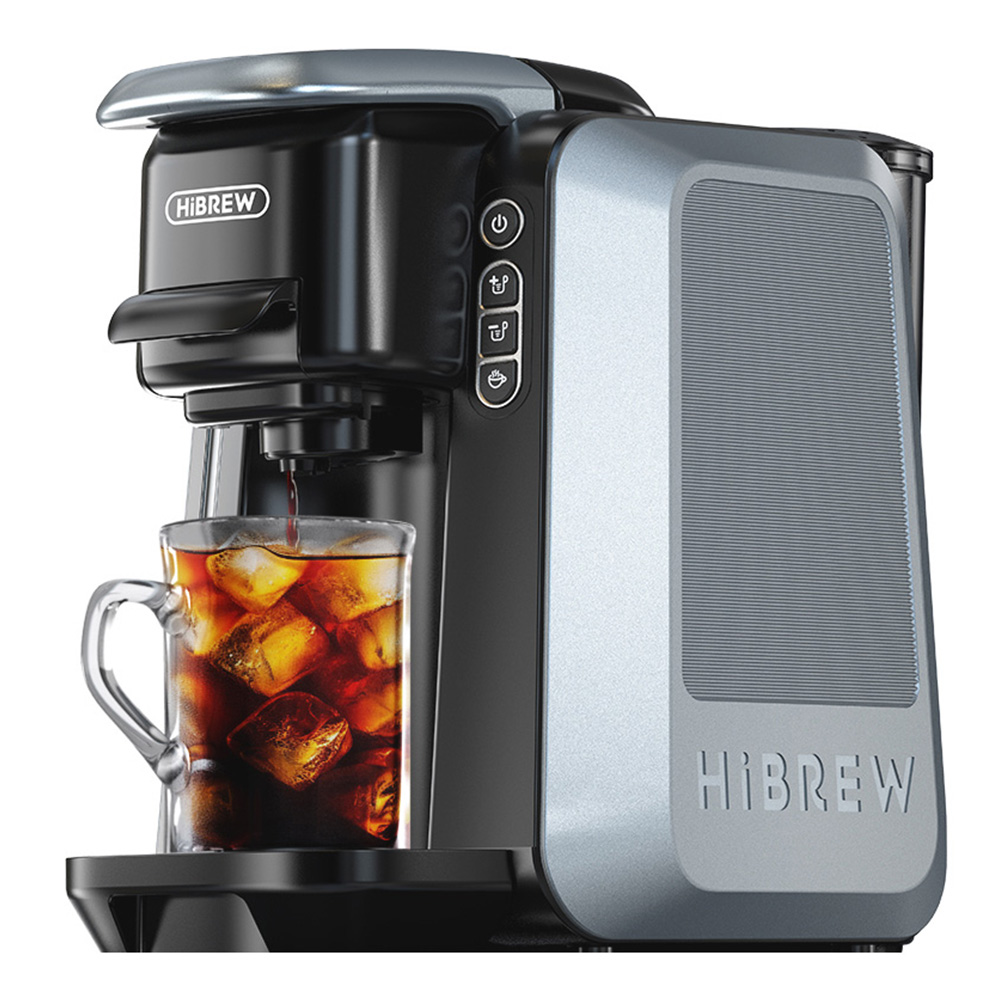 HiBREW H6 4-in-1 Capsule Coffee Machine, Automatic Pressure Release, Compatible with NES/DG/KCUP/Ground Coffee, Pre-Infusion & Instant Cold Brew, 24H Timer, Smart PID Temperature Control
