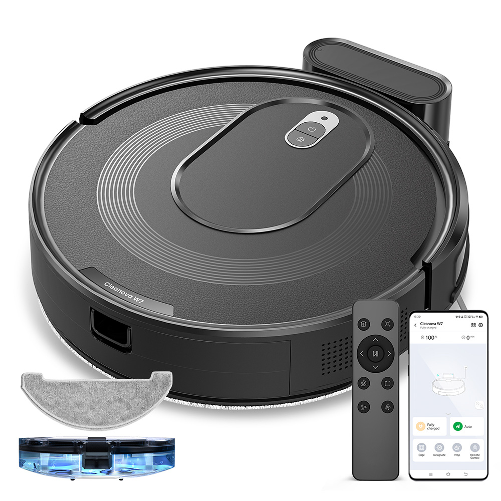 Vactidy Cleanova W7 Robot Vacuum Cleaner, 4000Pa Powerful Suction, 2-in-1 Vacuum & Mop, 120-Min Runtime, Smart APP & Voice Control, Multi-Sensor Navigation, Auto Recharge