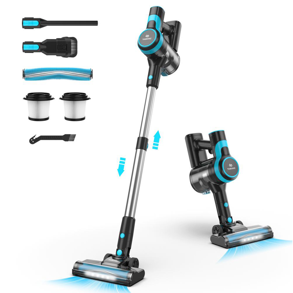 TASVAC V600 Cordless Vacuum Cleaner, 28000Pa Powerful Suction Stick Vacuum with 120000 RPM Brushless Motor, LED Floor Brush, 45 Mins Runtime & Washable HEPA Filter
