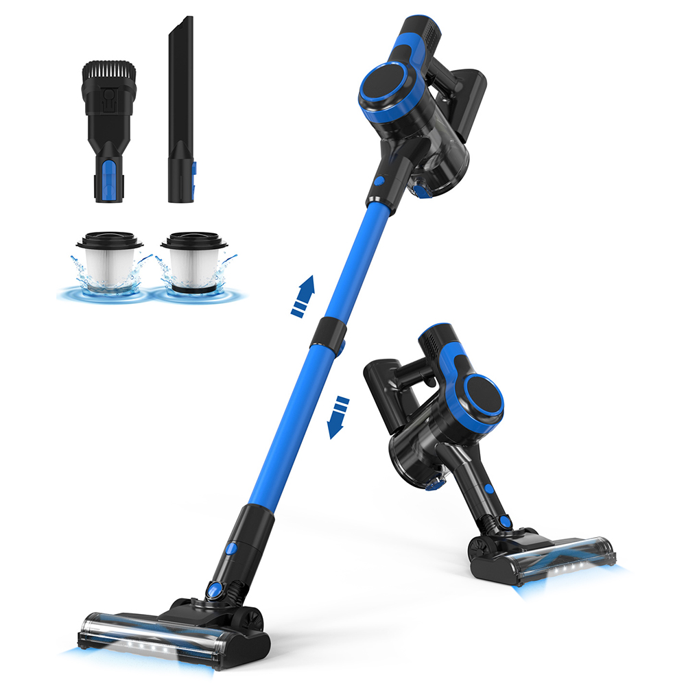 TASVAC V50 Cordless Vacuum Cleaner, 25000Pa Powerful Suction Stick Vacuum with LED Display, 40 Mins Runtime, 5-Stage Filtration & Detachable Battery for Home Cleaning