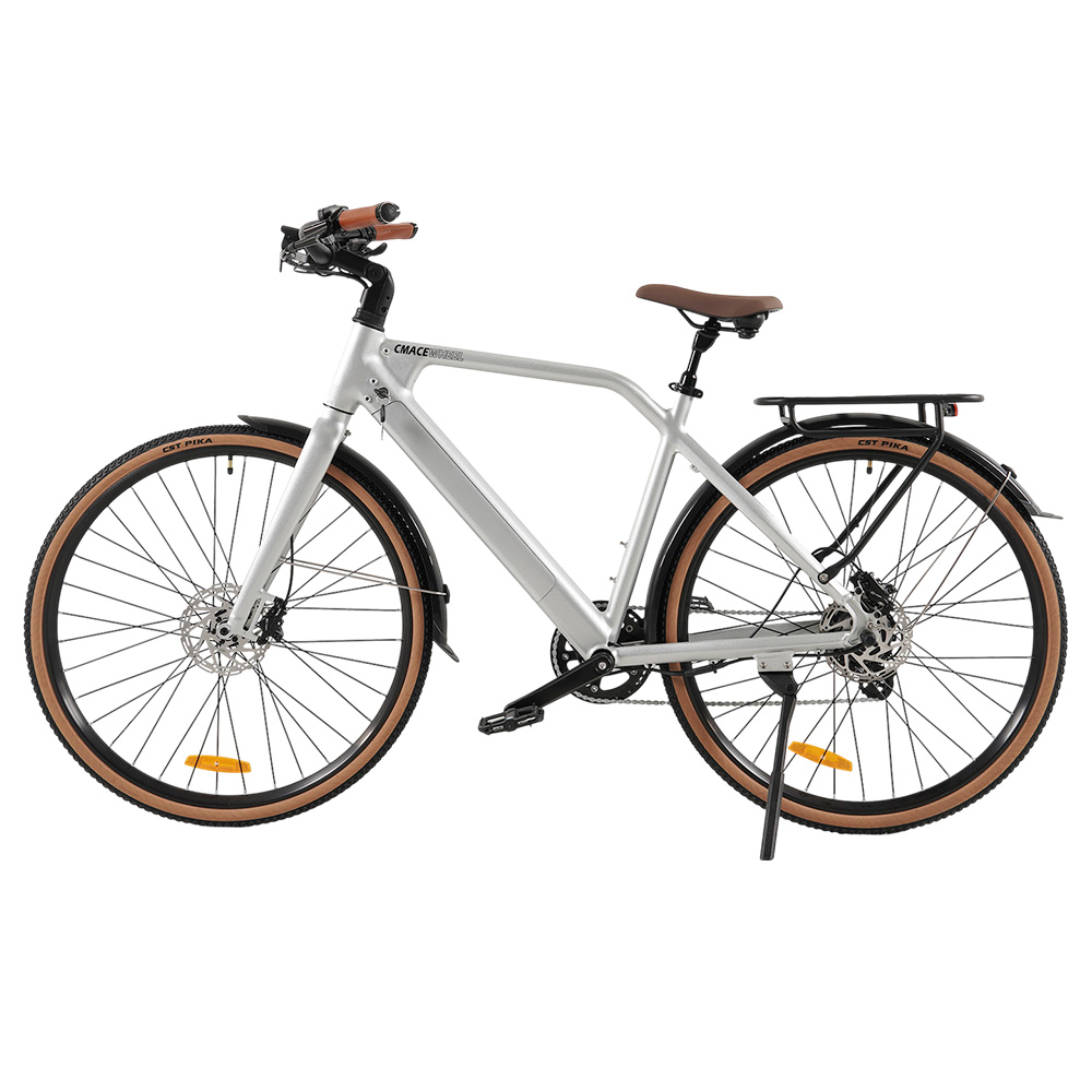 CMACEWHEEL F700-2 Electric Bike, 250W Motor, 36V 10Ah Battery, 700*38C Tires, 25km/h Max Speed, 80km Range, Hydraulic Disc Brakes, Shimano 8-speed - Silver