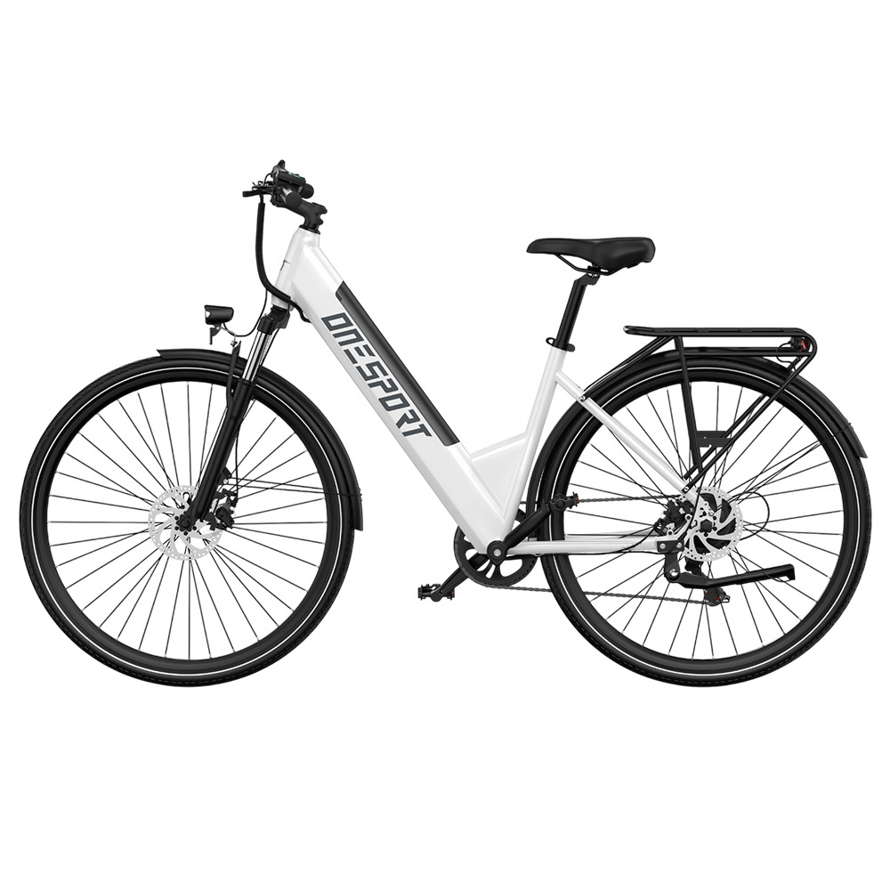 DUOTTS OT12 Electric Bike, 250W Motor, 36V 13Ah Battery, 27.5 inch Tires, 25km/h Max Speed, 65km Range, Front & Rear Mechanical Disc Brakes, Front Suspension Fork, Shimano 7-speed - White