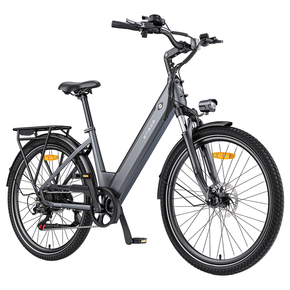 ENGWE P275 SE Electric Bike, 250W Motor, 36V 13Ah Battery, 27.5 inch Tires, 25km/h Max Speed, 100km Range, Hydraulic Disc Brakes, Shimano 7-speed, Torque Sensor - Grey