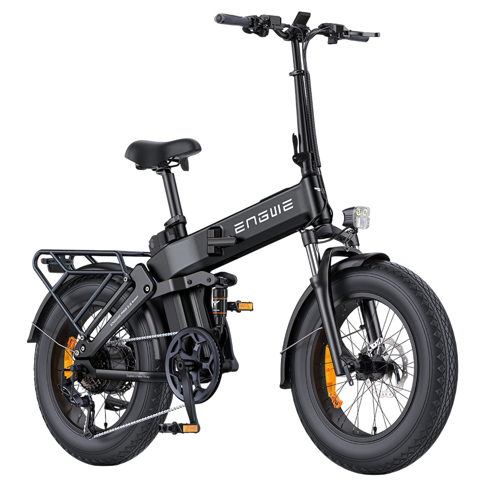 ENGWE Pro 3.0 Boost Electric Bike, 250W Motor, 48V 15Ah Battery, 20*4.0 inch Tires, 130km Range, Hydraulic Brake, Full Suspension, Shimano 7-speed, Torque Sensor, App Control - Black