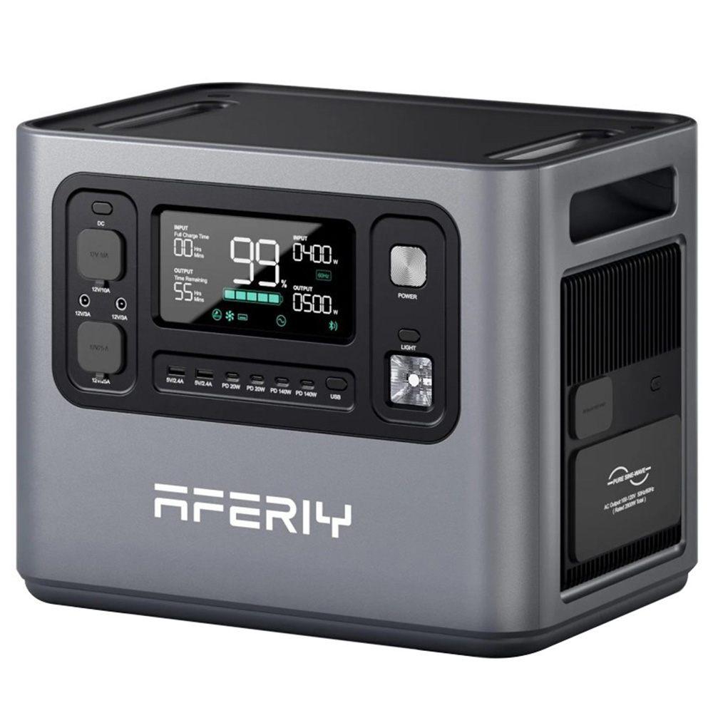 AFERIY P280 Portable Power Station, 2800W AC Pure Sine Wave Output, 2048Wh LiFePO4 Battery, Expandable Capacity, 13 Output Ports, 1.5H Fast Recharge, 1200W Solar Input, Smart App Control & 10ms UPS Backup