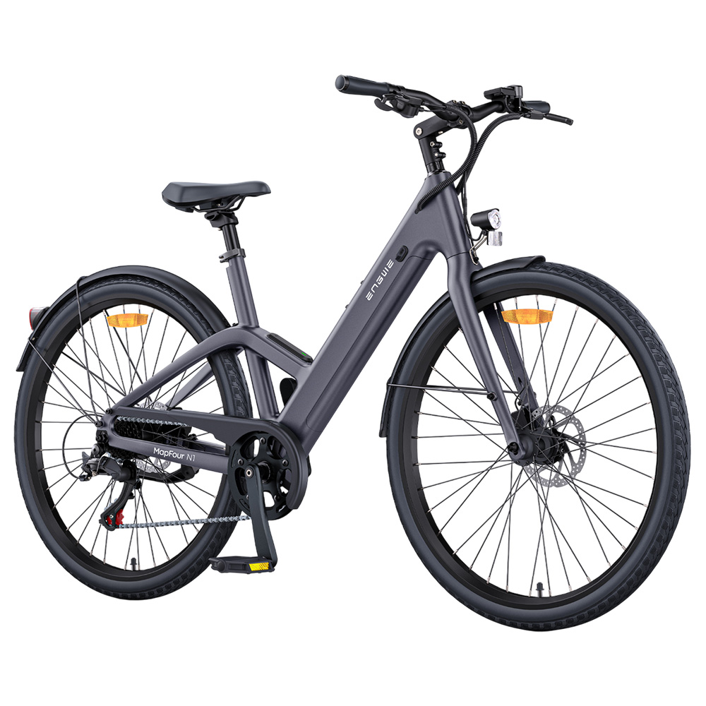 ENGWE MapFour N1 Air ST Electric Bike, 250W Motor, 36V 10Ah Battery, 700*38C Spoke Tires, 25km/h Max Speed, 100km Range, Front & Rear Hydraulic Disc Brakes, Shimano 7-speed, Torque Sensor, LCD Color Display - Grey