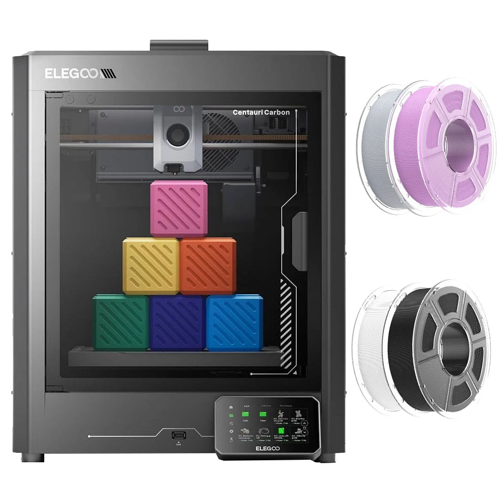

Elegoo Centauri Carbon 3D Printer + 4kg Mecpow HS PLA+ Filament - White/Lilac/Gray/Black