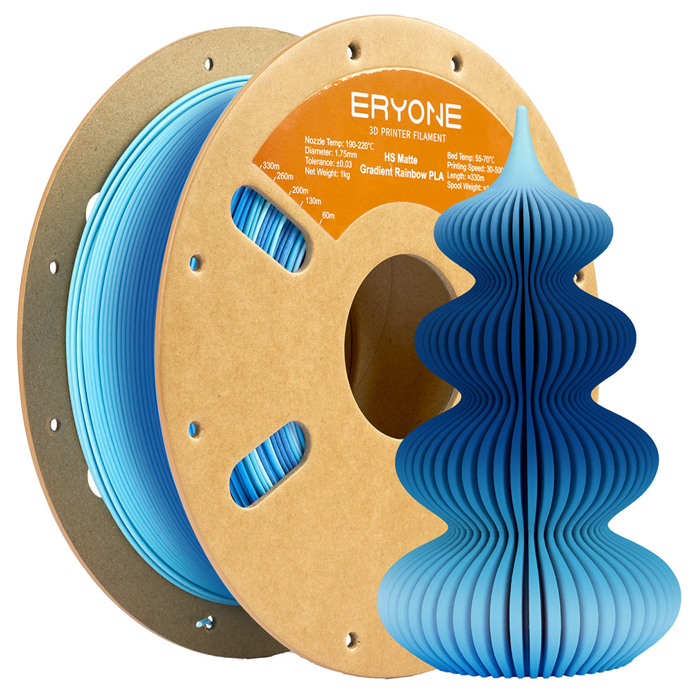 ERYONE High Speed Matte Gradient PLA Filament, 1kg - Blue & White