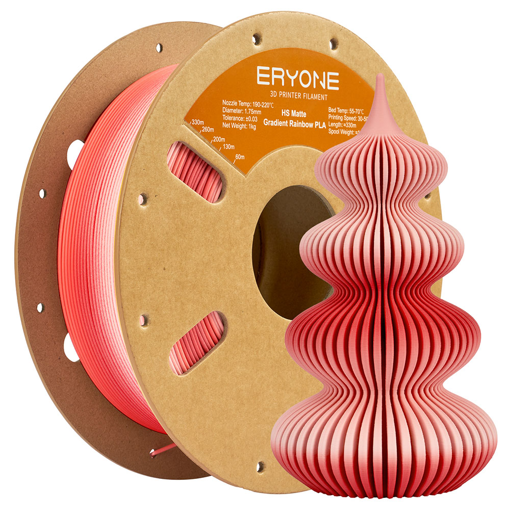 ERYONE High Speed Matte Gradient PLA Filament, 1kg - Red & White
