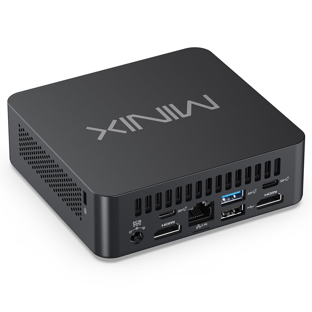MINIX NUC 150 Mini PC, Intel N150 4 Cores Max 3.6GHz, 16GB RAM 512GB SSD, 2*HDMI+1*Type-C Triple Screens Display, WiFi 6 Bluetooth 5.0, 3*USB-A 3.2 Gen2, 1*USB-C 3.2 Gen2 (Data), 1*USB-A 2.0, 1*RJ45, 1*Audio Jack - EU/UK/US Plug