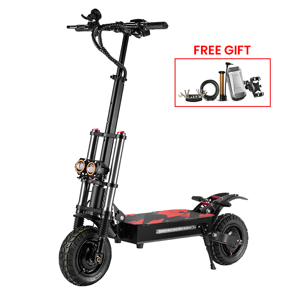 

BOYUEDA S3-11 Electric Scooter, 3000W*2 Motor 85km/h Max Speed, 60V 38Ah Battery up to 120km Range, 11-inch Sawtooth Vaccum Off-road Tire, Dual Hydraulic Disc Brakes, Hydraulic damping, 45° Climbing LCD Display All-round Lighting and turn signal, Black
