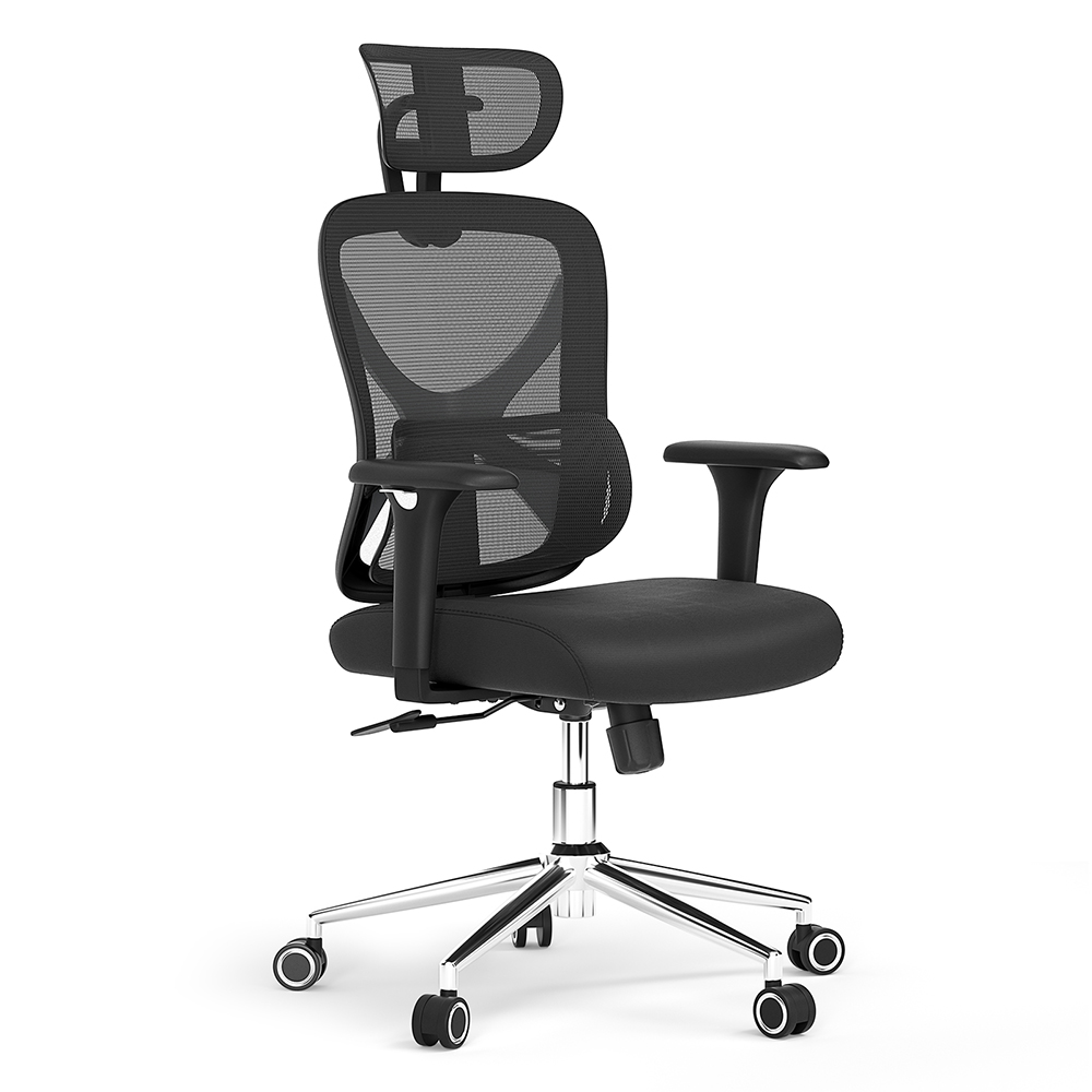 ACGAM CG-5345M Ergonomic Chair, 90°–130° Adjustable Backrest, 3D Armrests, 2D Headrest, Lumbar Support, Breathable Mesh, Memory Foam Seat, 150kg Capacity