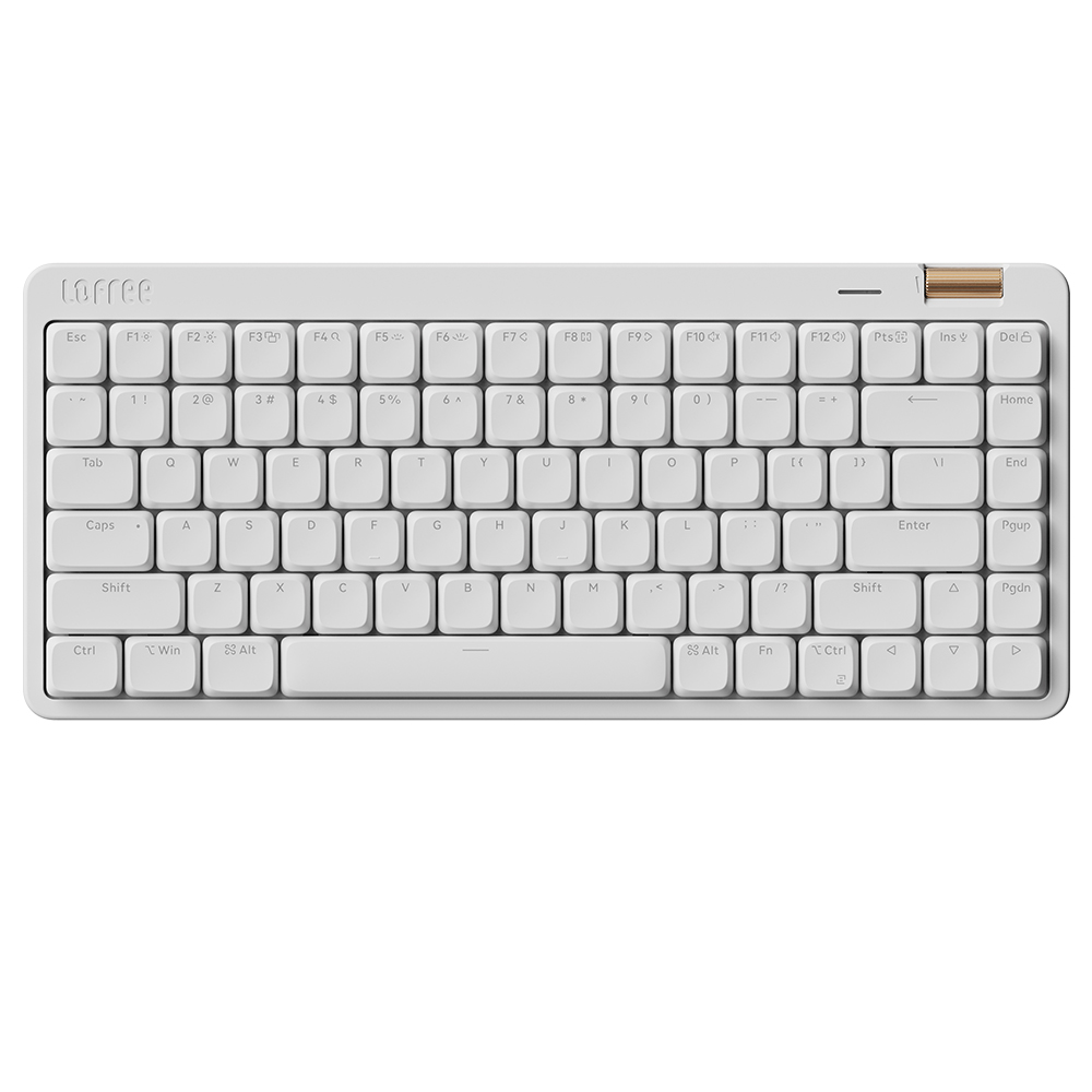 Lofree Flow Lite Low-Profile Mechanical Keyboard, 84-Key Compact Layout, Tri-Mode 2.4G/Bluetooth/USB-C, 2000mAh Battery, Specter Linear Switch 40gf, PBT Double-Shot Keycaps, 1000Hz Polling Rate, Volume Knob - White