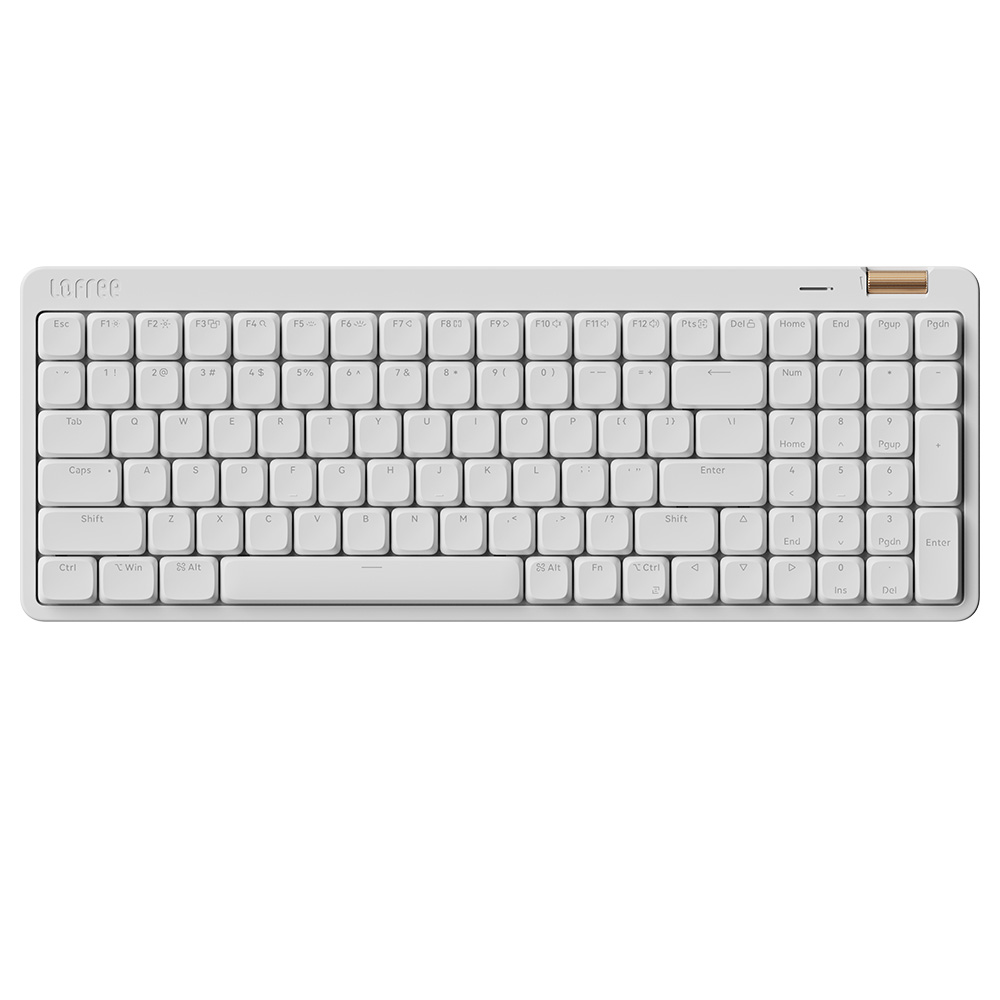 Lofree Flow100 Lite Low Profile Mechanical Keyboard, 100 Keys, Tri-Mode Wireless (Bluetooth/2.4G/Wired), Gasket Mount, PBT Keycaps, 3000mAh Battery, Volume Knob