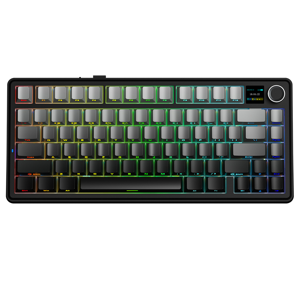 AULA F75 Max 75% Tri-Mode Mechanical Keyboard, TFT Smart Screen, Hot-Swappable, RGB Backlit, Knob Control, 4000mAh Battery, NKRO Gaming Keyboard