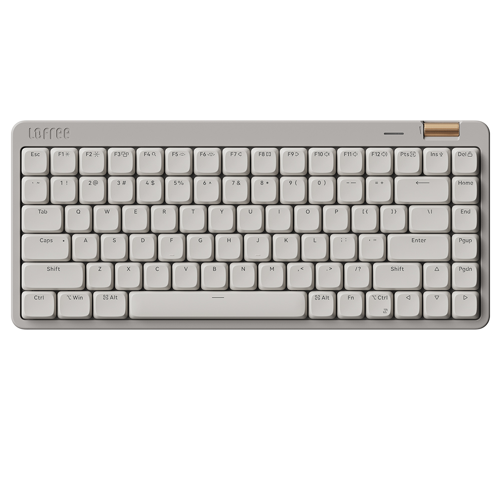Lofree Flow Lite Low-Profile Mechanical Keyboard, 84-Key Compact Layout, Tri-Mode 2.4G/Bluetooth/USB-C, 2000mAh Battery, Specter Linear Switch 40gf, PBT Double-Shot Keycaps, 1000Hz Polling Rate, Volume Knob - Beige