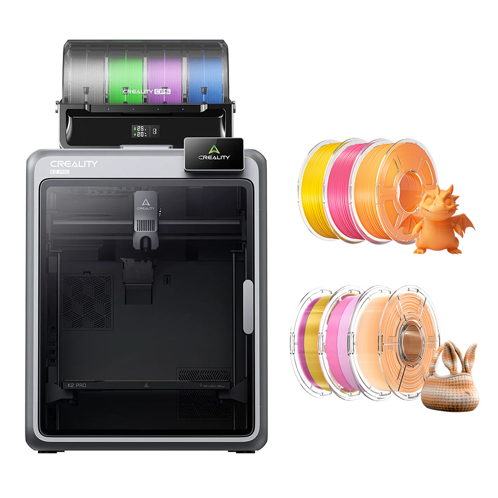 Creality K2 Pro Combo 3D Printer + 6kg Mecpow High Speed PETG Filament - Pink/Orange/Yellow/Orange-White/Pink-Yellow/Pink-White