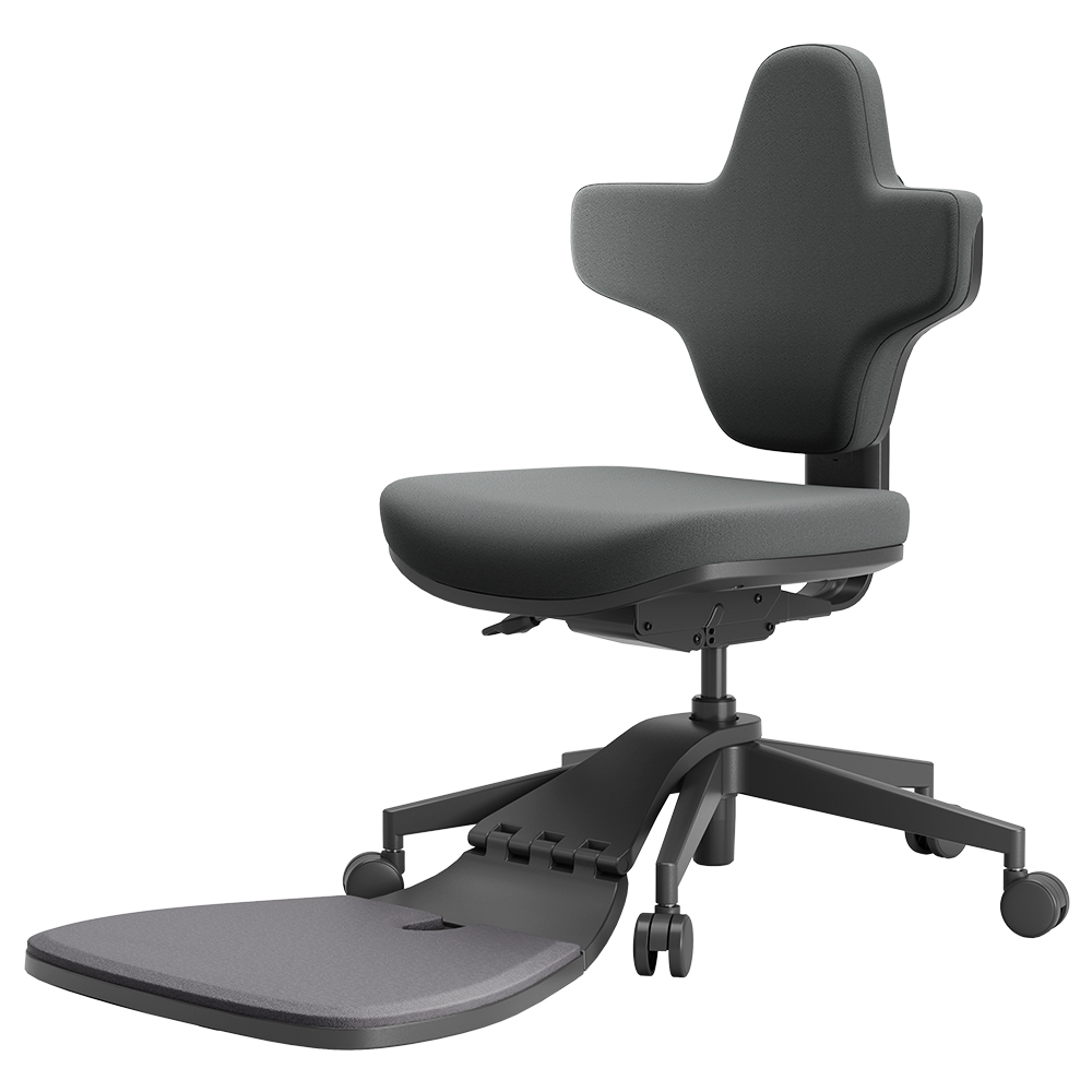 NEWTRAL MT-M Standing-Mate Ergonomic Standing Desk Chair, 5-in-1 Adaptive Seating, 167° Flip Backrest, Adjustable Seat Height 46-57cm, Seat Depth 38-44cm, Armless Design, Fully Adjustable Ergonomics, 150kg Load Capacity - Dark Gray
