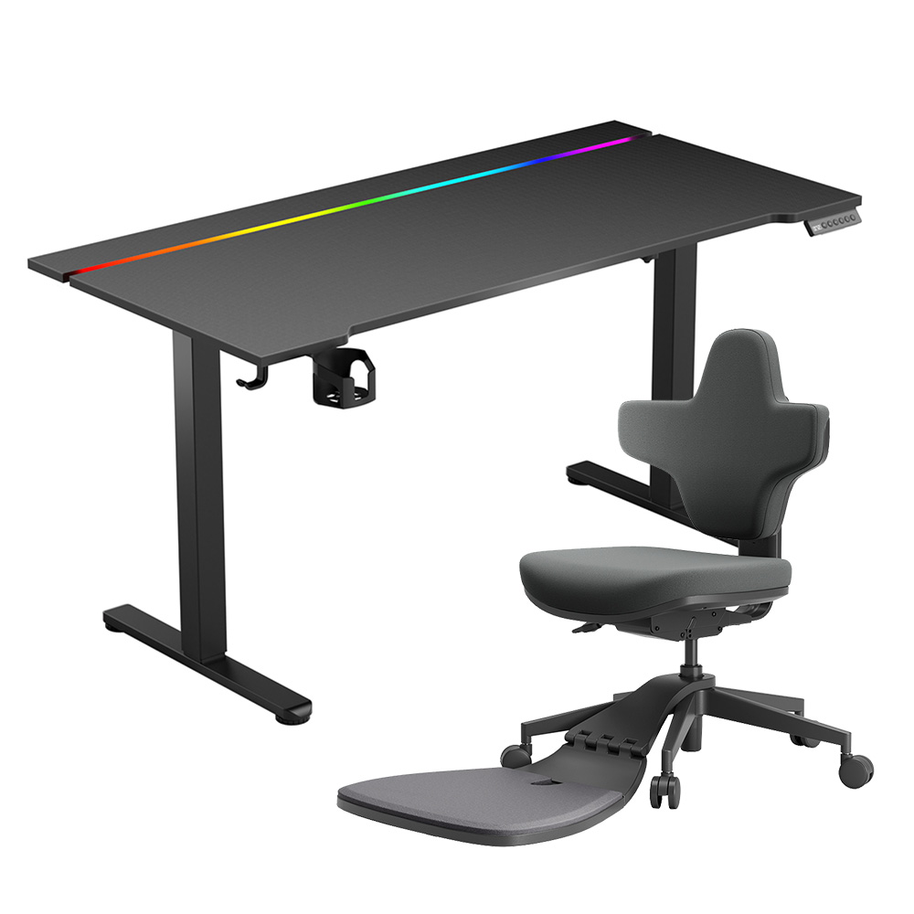 NEWTRAL MT-M Standing-Mate Ergonomic Standing Desk Chair + ACGAM JSD5-A1-02 Height Adjustable Electric Desk