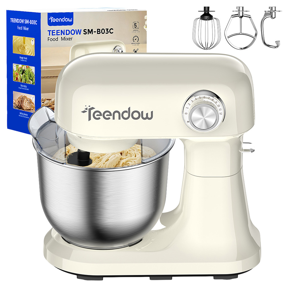 Teendow SM-B03C Stand Mixer, 500W Power, 5L SUS304 Stainless...