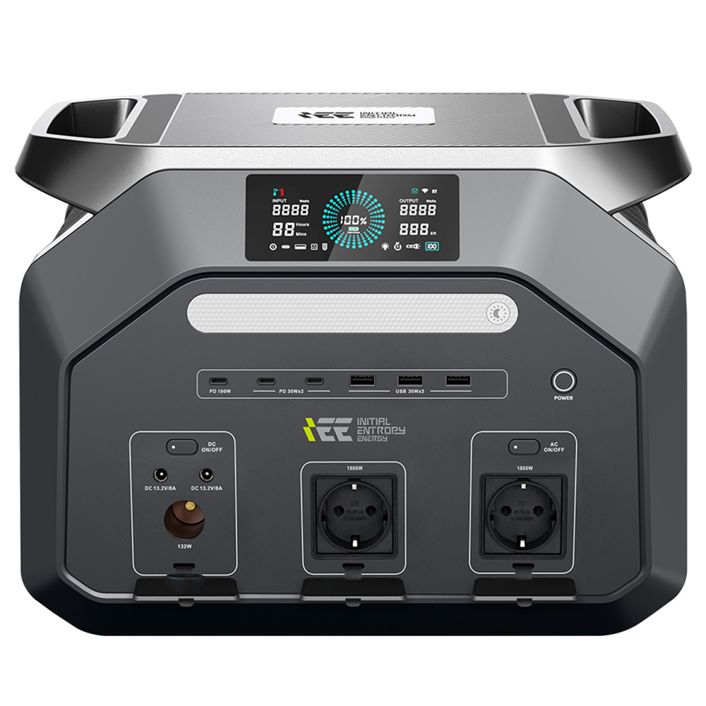 IEETek P1800 Portable Power Station, 1024Wh LiFePO4 Battery, 1800W Pure Sine Wave Output, 3600W Surge Power, 1200W Fast Charging, 500W Solar Input, 4000+ Cycle Life, <10ms EPS Backup, Wi-Fi & Bluetooth App Control