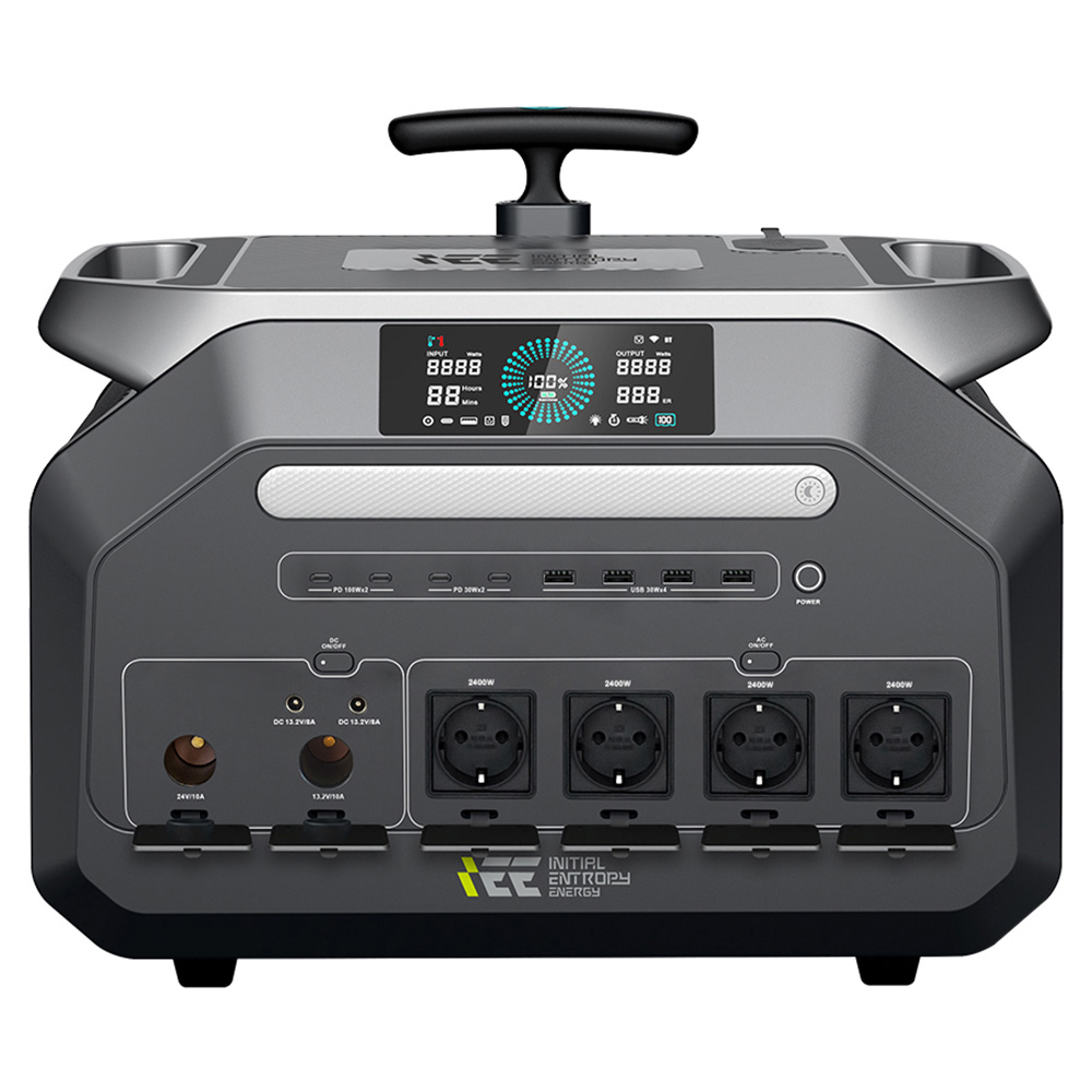 IEETek P2400 Portable Power Station, 2048Wh LiFePO4 Battery, 2400W Pure Sine Wave Output, 4800W Surge Power, 1800W Fast Charging, 800W Solar Input, <10ms EPS Backup, WiFi & Bluetooth App Control