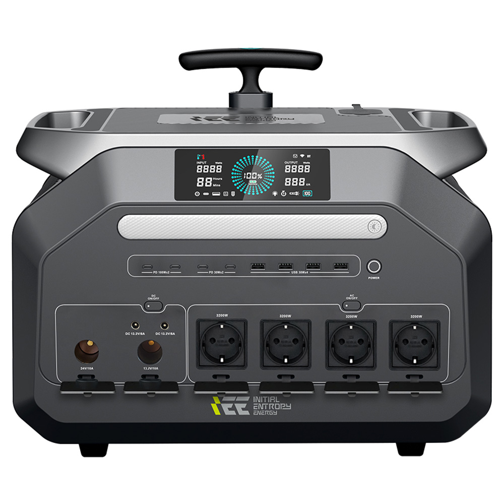 IEETek P3200 Portable Power Station, 2048Wh LiFePO4 Battery, 3200W Pure Sine Wave Output, 6400W Surge Power, 1.5H Fast Charging, 1000W Solar Input, <10ms EPS Backup, 4000+ Cycle Life, WiFi & Bluetooth App Control