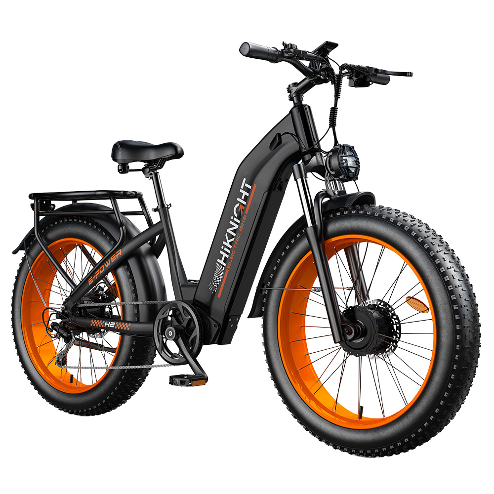 HIKNIGHT H2 PRO Electric Bike, 3000W Peak Dual Motors, 61km/h Max Speed, 145km Range, 52V 20Ah Removable Battery, 35° Climbing Ability, 26