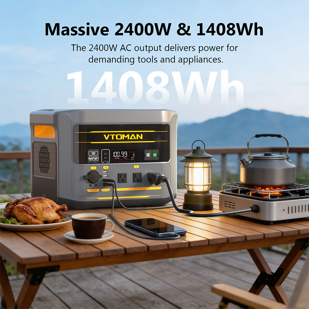 VTOMAN FlashSpeed 2400 – Komoly tartalék áram, gyors visszatöltéssel kép 2