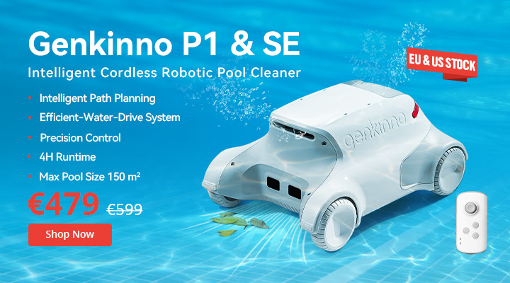 Genkinno P1 Cordless Robotic Pool Cleaner, Free Shipping