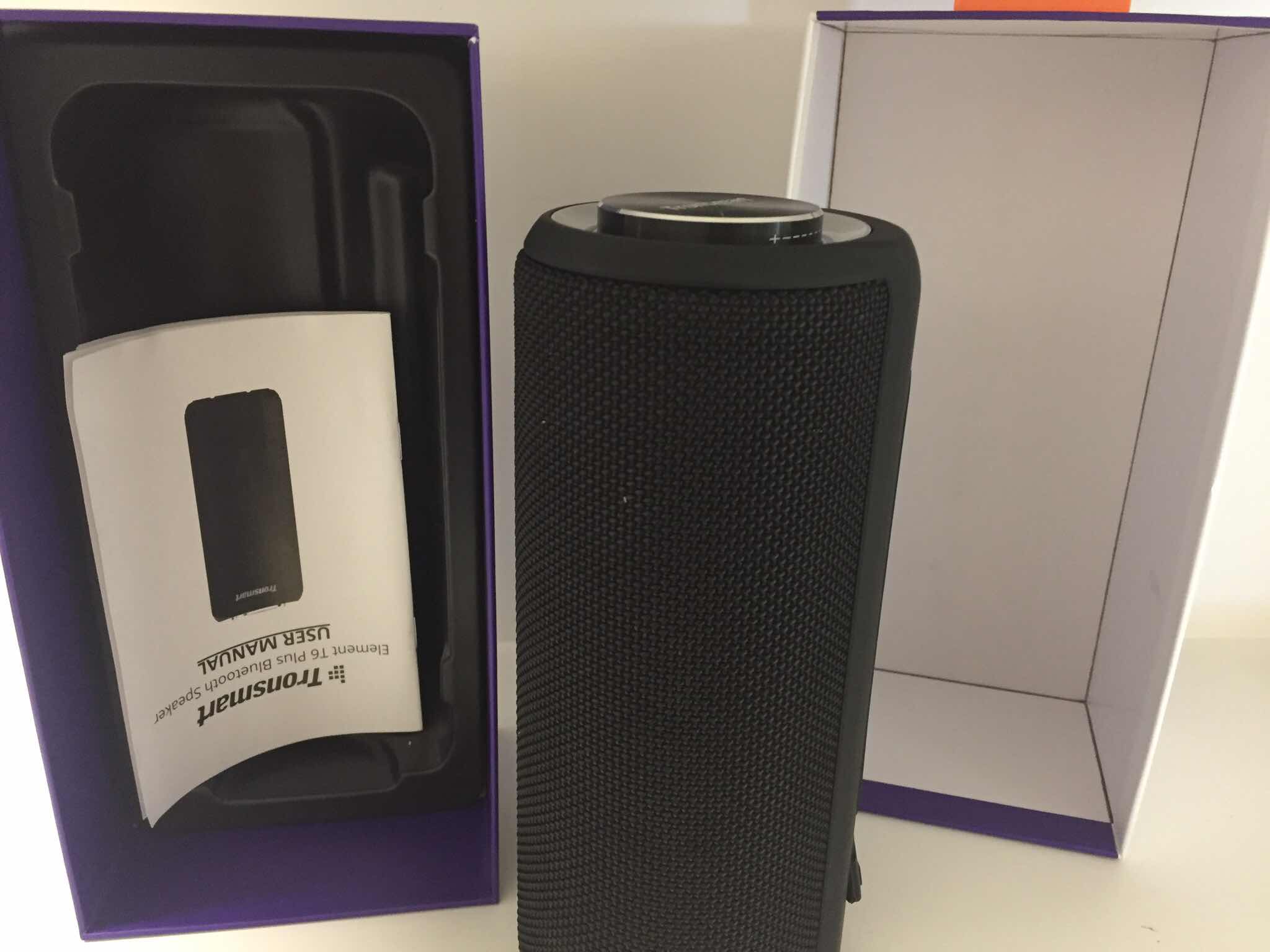 Tronsmart Element T6 Plus Portable Bluetooth 5.0 Speaker with 40W Max Output, Deep Bass, IPX6 Waterproof, TWS - Black