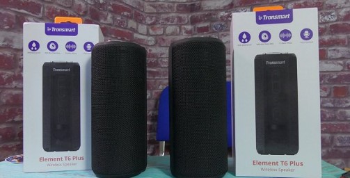 Tronsmart Element T6 Plus Portable Bluetooth 5.0 Speaker with 40W Max Output, Deep Bass, IPX6 Waterproof, TWS - Black