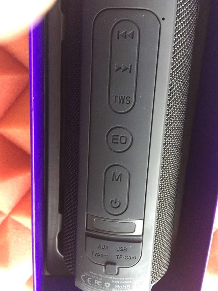 Tronsmart Element T6 Plus Portable Bluetooth 5.0 Speaker with 40W Max Output, Deep Bass, IPX6 Waterproof, TWS - Black