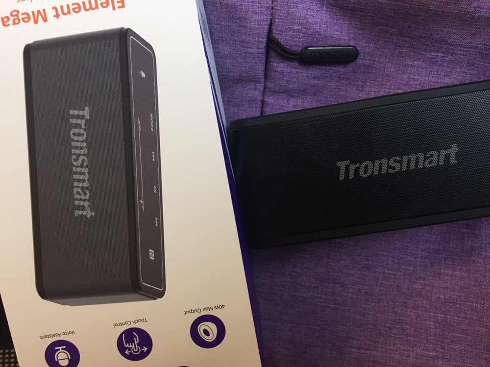 Tronsmart Element Mega SoundPulse™ Bluetooth 5.0 Speaker with Powerful 40W Max Output 3D Digital Sound TWS Intuitive Touch Control  - Black